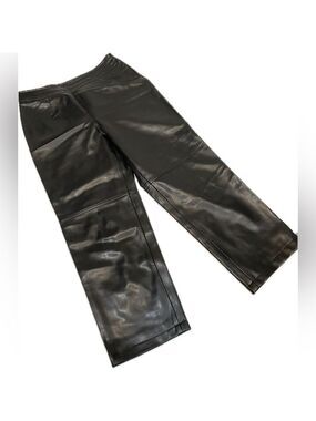 Together Vegan Leather Fully Lined Straight Leg Black Pants Women’s Size Large